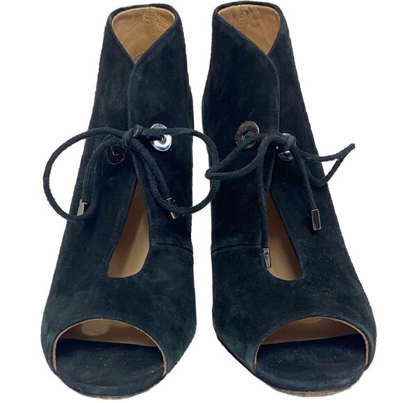 Badgley Mischka Nonna Black Suede Ankle Bootie Size 6.5 - Picture 7 of 9